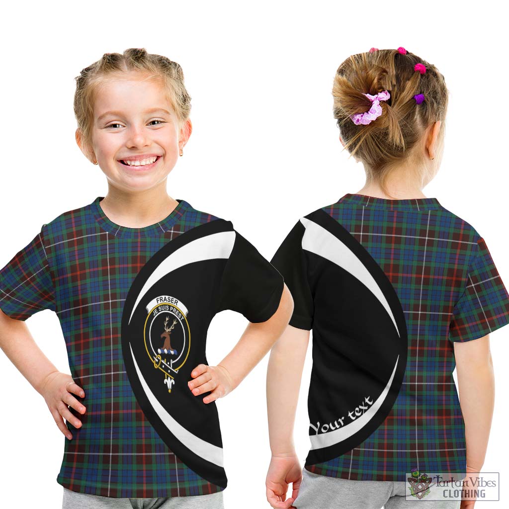 Fraser Hunting Ancient Tartan Kid T-Shirt with Family Crest Circle Style - Tartan Vibes Clothing