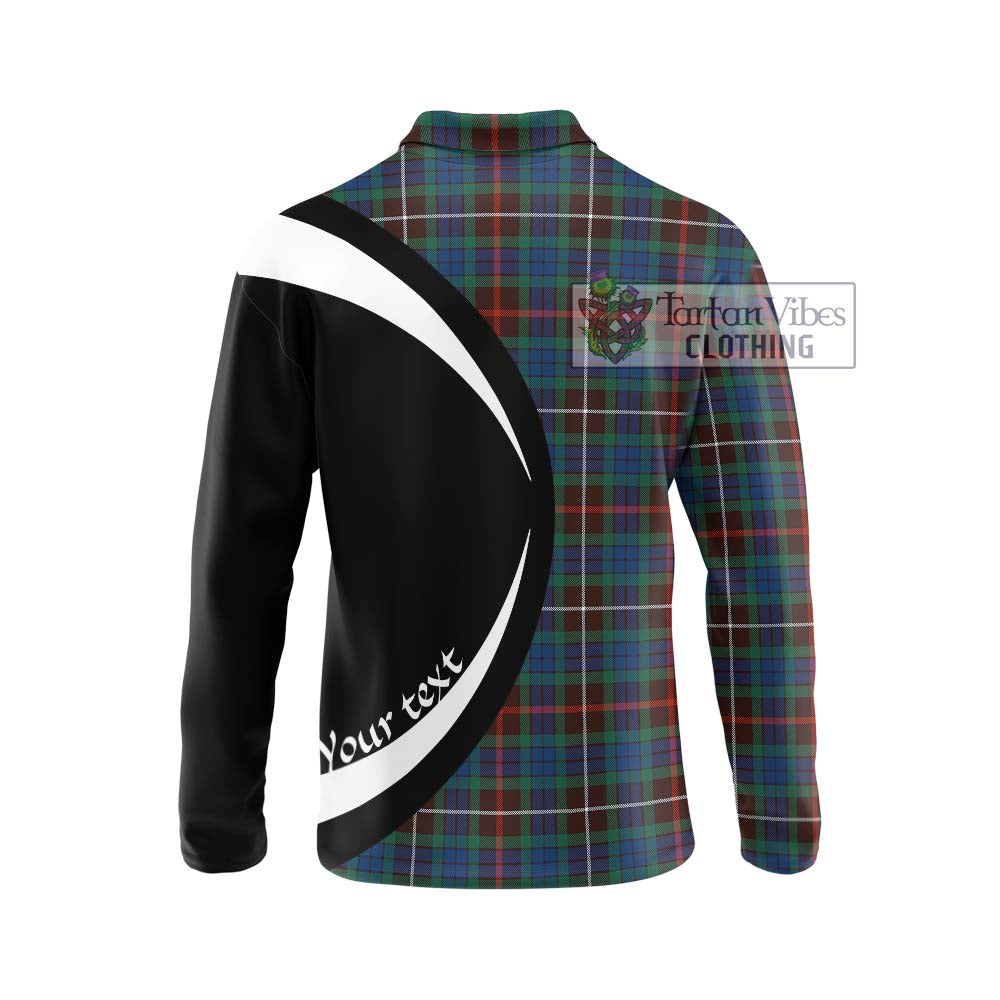 Fraser Hunting Ancient Tartan Long Sleeve Polo Shirt with Family Crest Circle Style - Tartan Vibes Clothing