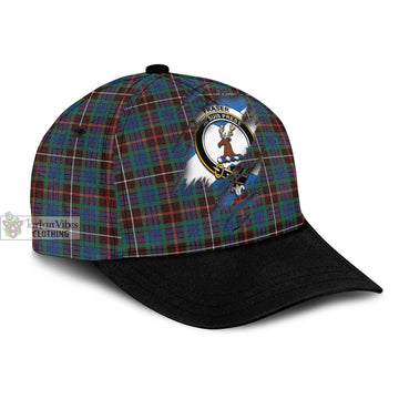 Fraser Hunting Ancient Tartan Classic Cap with Family Crest In Me Style