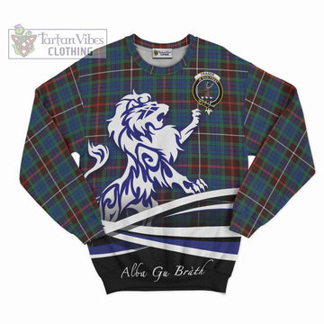 Fraser Hunting Ancient Tartan Sweatshirt with Alba Gu Brath Regal Lion Emblem