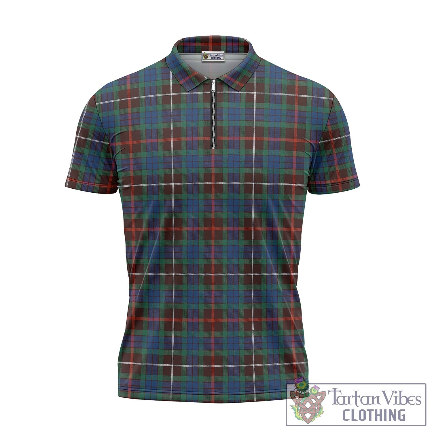 Tartan Vibes Clothing Fraser Hunting Ancient Tartan Zipper Polo Shirt