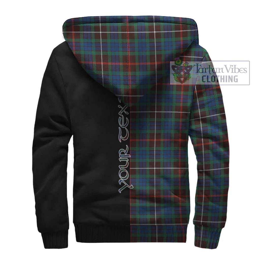 Fraser Hunting Ancient Tartan Sherpa Hoodie with Family Crest and Half Of Me Style - Tartanvibesclothing Shop