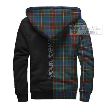 Fraser Hunting Ancient Tartan Sherpa Hoodie with Family Crest and Half Of Me Style