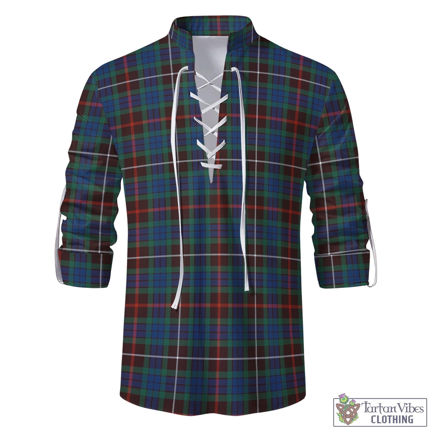 Tartan Vibes Clothing Fraser Hunting Ancient Tartan Men's Scottish Traditional Jacobite Ghillie Kilt Shirt