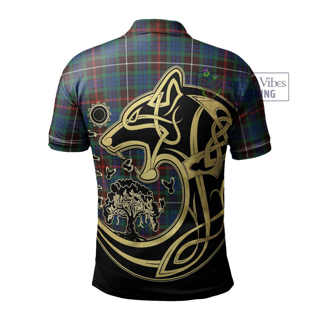 Fraser Hunting Ancient Tartan Polo Shirt with Family Crest Celtic Wolf Style - Tartanvibesclothing Shop