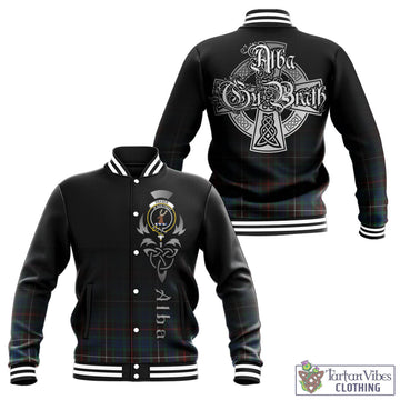 Fraser Hunting Ancient Tartan Baseball Jacket Featuring Alba Gu Brath Family Crest Celtic Inspired