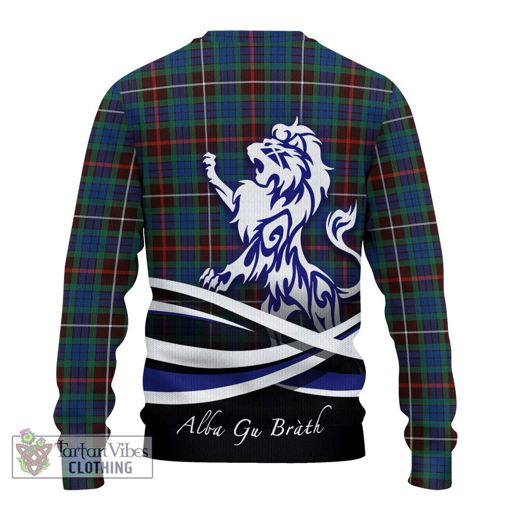 Fraser Hunting Ancient Tartan Knitted Sweater with Alba Gu Brath Regal Lion Emblem - Tartanvibesclothing Shop