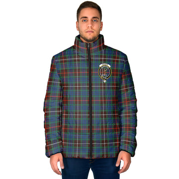 Fraser Hunting Ancient Tartan Padded Jacket with Family Crest