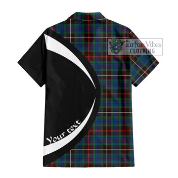 Fraser Hunting Ancient Tartan Short Sleeve Button Up with Family Crest Circle Style