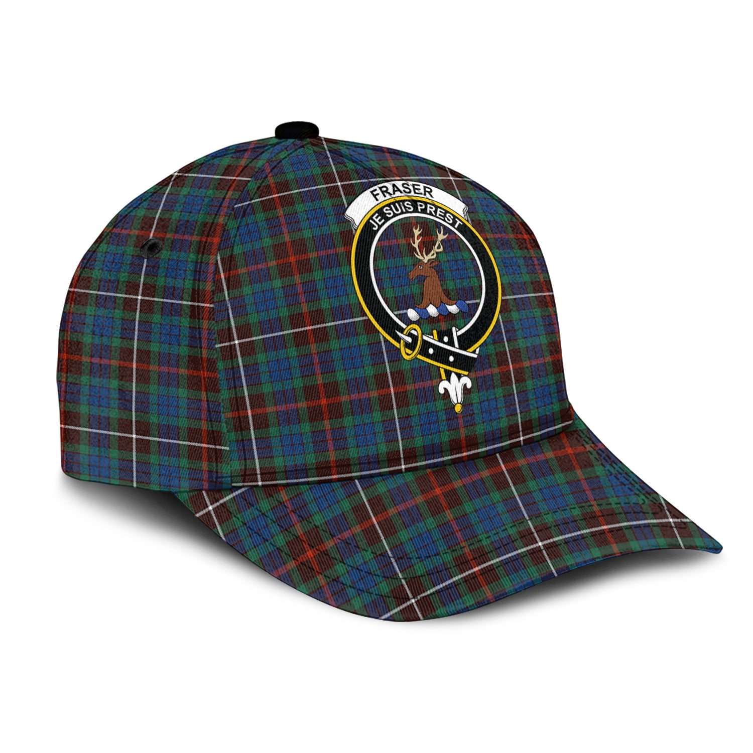 Fraser Hunting Ancient Tartan Classic Cap with Family Crest - Tartan Vibes Clothing