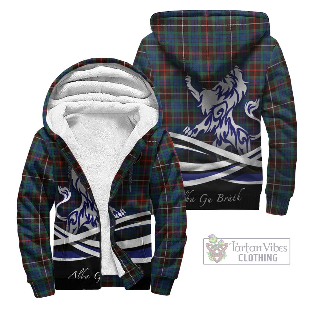 Fraser Hunting Ancient Tartan Sherpa Hoodie with Alba Gu Brath Regal Lion Emblem Unisex - Tartanvibesclothing Shop