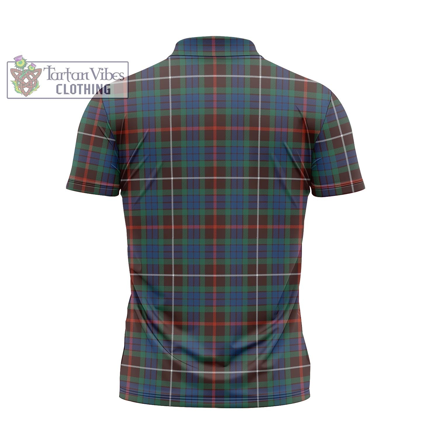 Tartan Vibes Clothing Fraser Hunting Ancient Tartan Zipper Polo Shirt with Family Crest