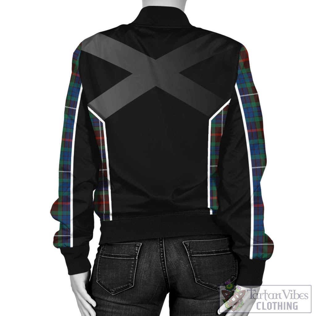 Tartan Vibes Clothing Fraser Hunting Ancient Tartan Bomber Jacket with Family Crest and Scottish Thistle Vibes Sport Style