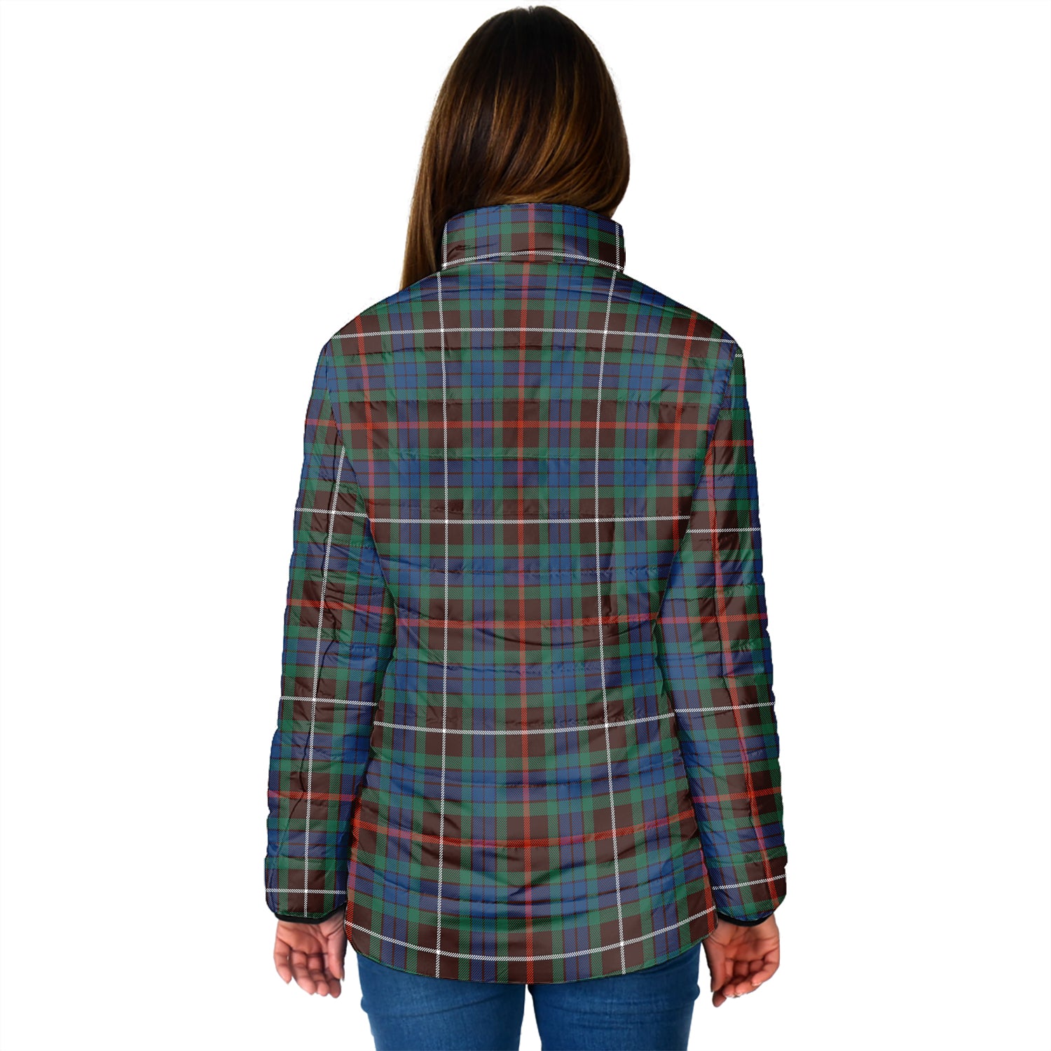 Fraser Hunting Ancient Tartan Padded Jacket with Family Crest - Tartan Vibes Clothing