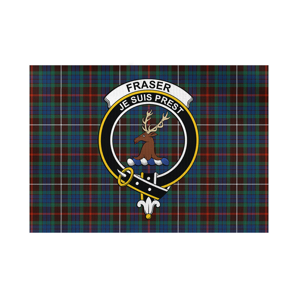 fraser-hunting-ancient-tartan-flag-with-family-crest