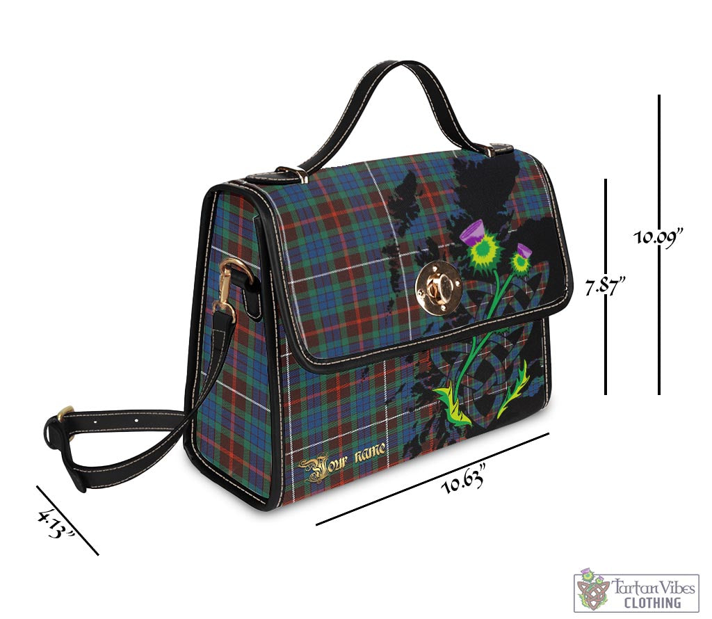 Tartan Vibes Clothing Fraser Hunting Ancient Tartan Waterproof Canvas Bag with Scotland Map and Thistle Celtic Accents