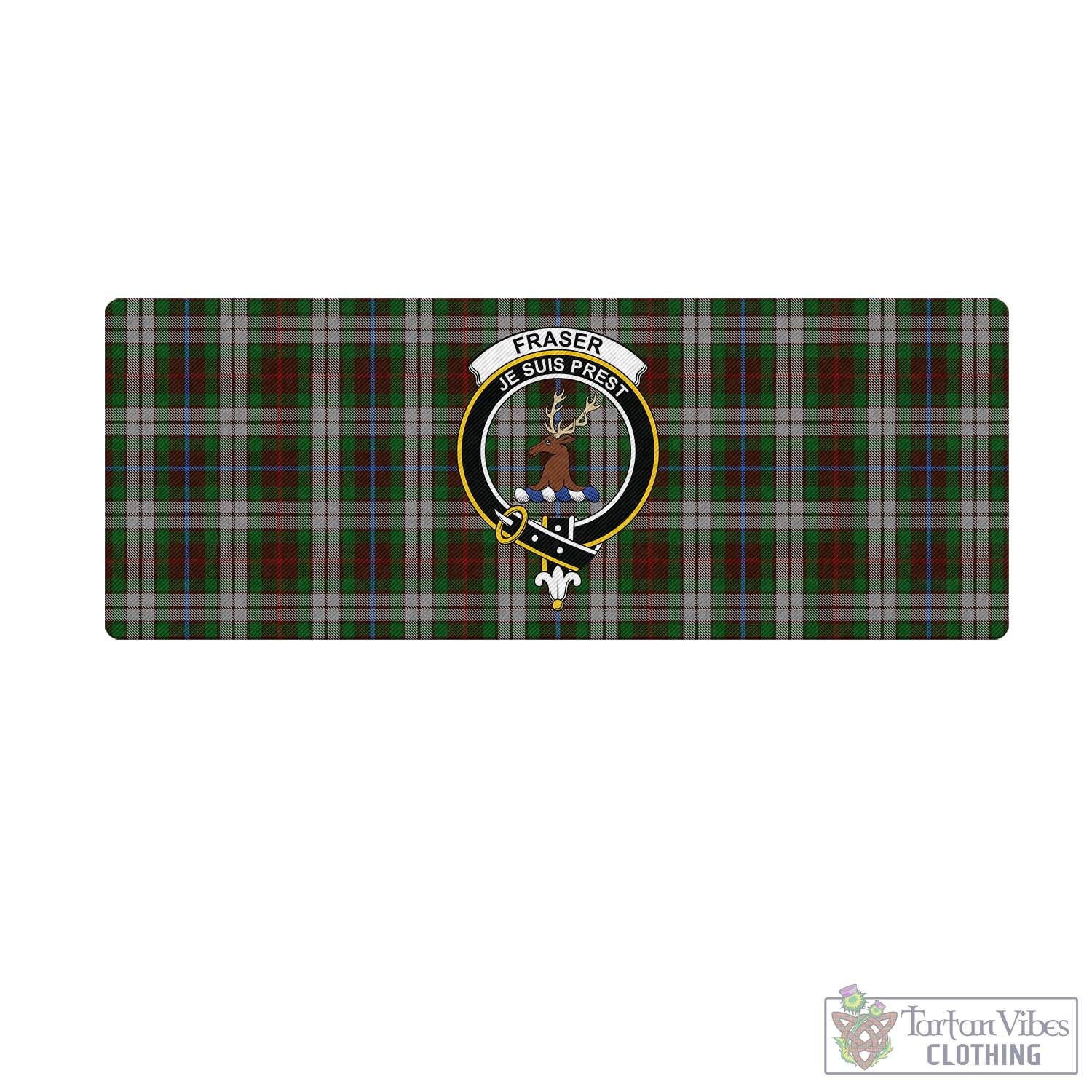 Tartan Vibes Clothing Fraser Hunting Dress Tartan Mouse Pad with Family Crest