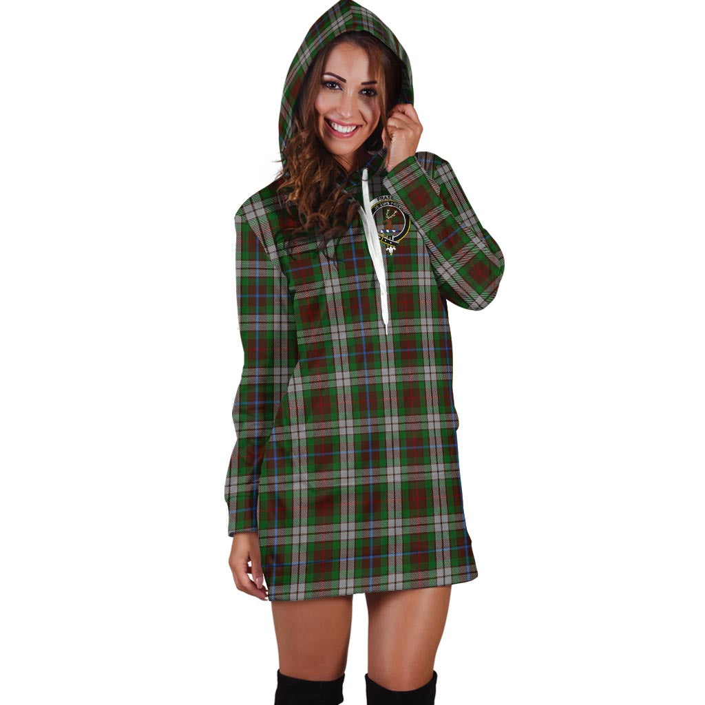 Fraser Hunting Dress Tartan Hoodie Dress with Family Crest - Tartan Vibes Clothing