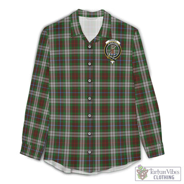 Fraser Hunting Dress Tartan Women's Casual Shirt with Family Crest