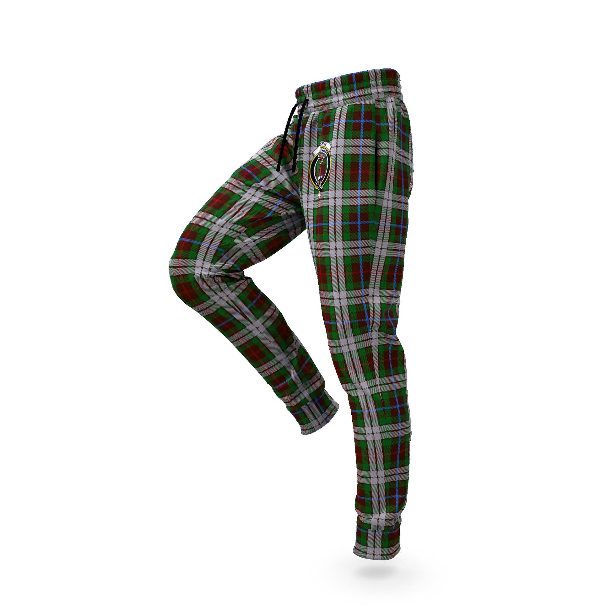 Fraser Hunting Dress Tartan Joggers Pants with Family Crest S - Tartan Vibes Clothing