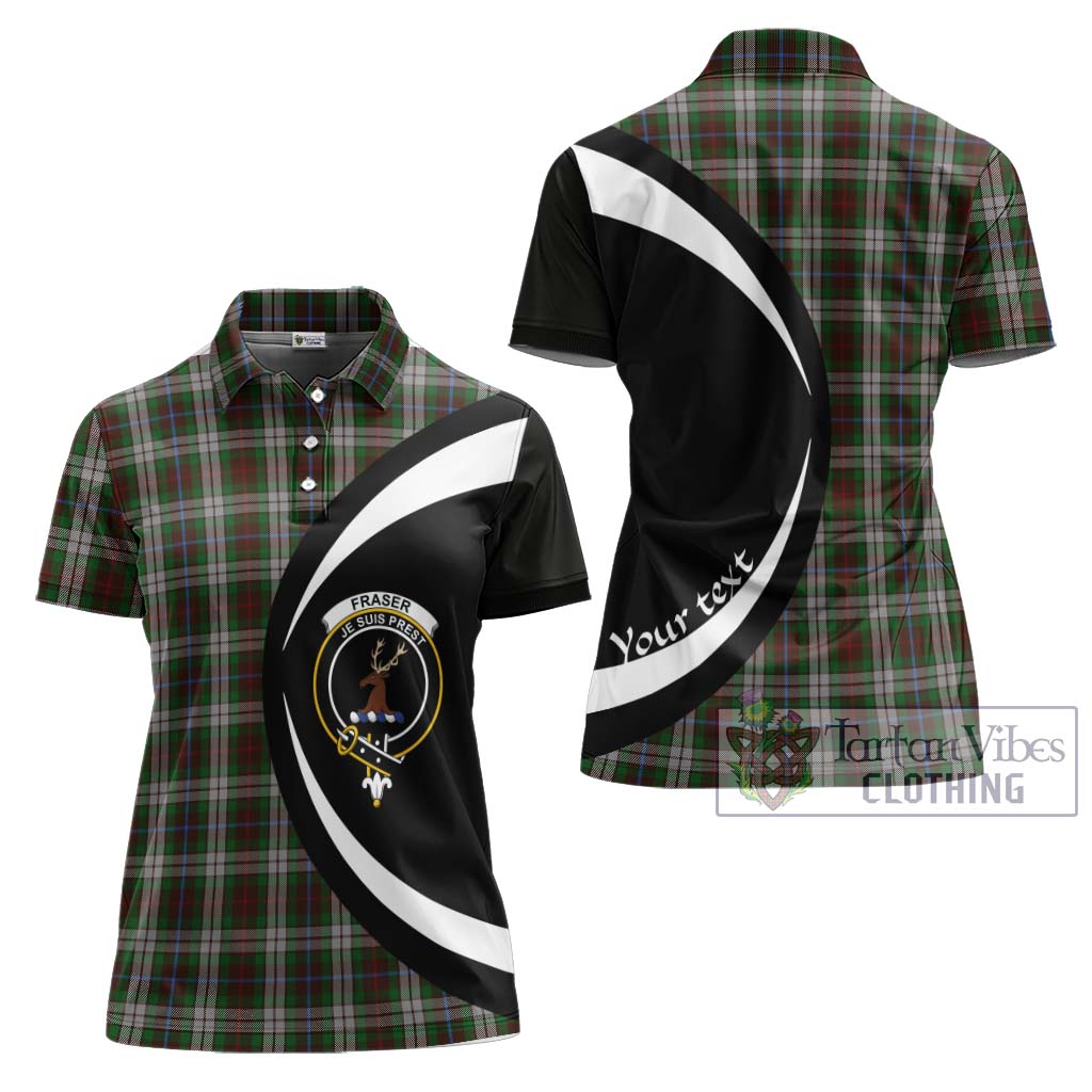 Fraser Hunting Dress Tartan Women's Polo Shirt with Family Crest Circle Style Women - Tartan Vibes Clothing