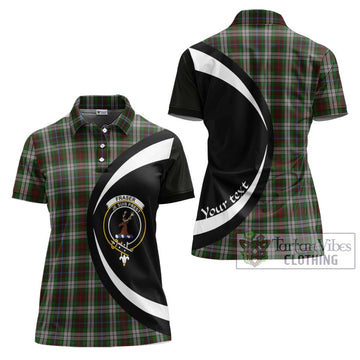 Fraser Hunting Dress Tartan Women's Polo Shirt with Family Crest Circle Style