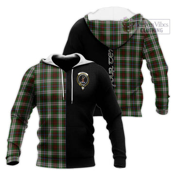 Fraser Hunting Dress Tartan Knitted Hoodie with Family Crest and Half Of Me Style