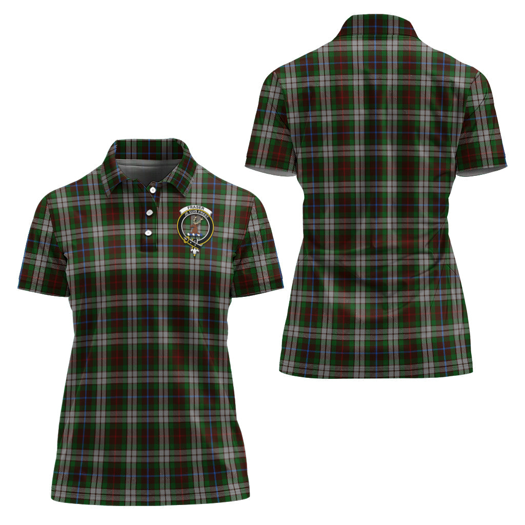 Fraser Hunting Dress Tartan Polo Shirt with Family Crest For Women Women - Tartan Vibes Clothing