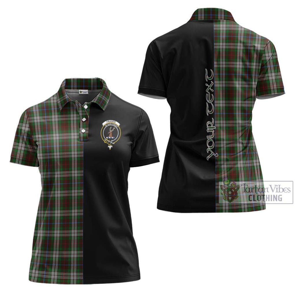 Fraser Hunting Dress Tartan Women's Polo Shirt with Family Crest and Half Of Me Style Women - Tartanvibesclothing Shop