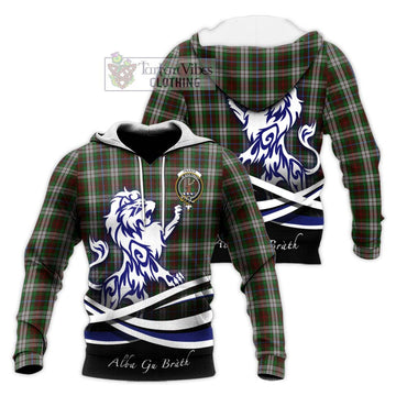 Fraser Hunting Dress Tartan Knitted Hoodie with Alba Gu Brath Regal Lion Emblem