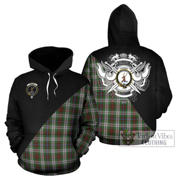 Fraser Hunting Dress Tartan Hoodie with Family Crest and Military Logo Style