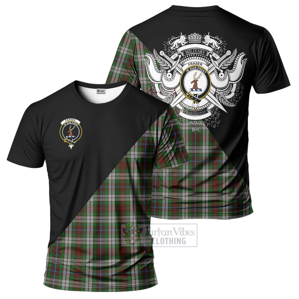 Fraser Hunting Dress Tartan T-Shirt with Family Crest and Military Logo Style Kid's Shirt - Tartanvibesclothing Shop