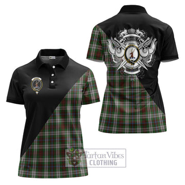 Fraser Hunting Dress Tartan Women's Polo Shirt with Family Crest and Military Logo Style