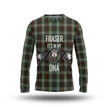 Fraser Hunting Dress Tartan Long Sleeve T-Shirt with Family Crest DNA In Me Style