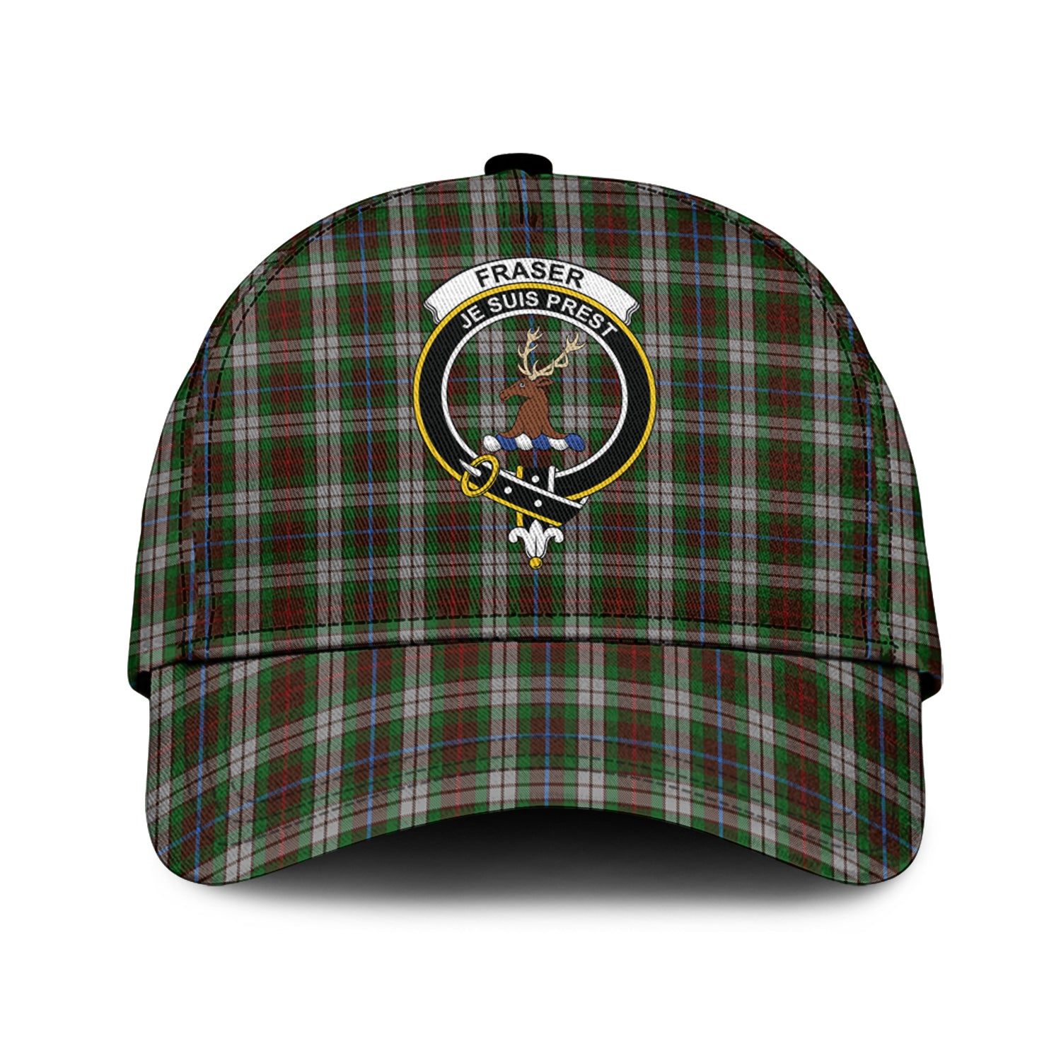 Fraser Hunting Dress Tartan Classic Cap with Family Crest Classic Cap Universal Fit - Tartan Vibes Clothing