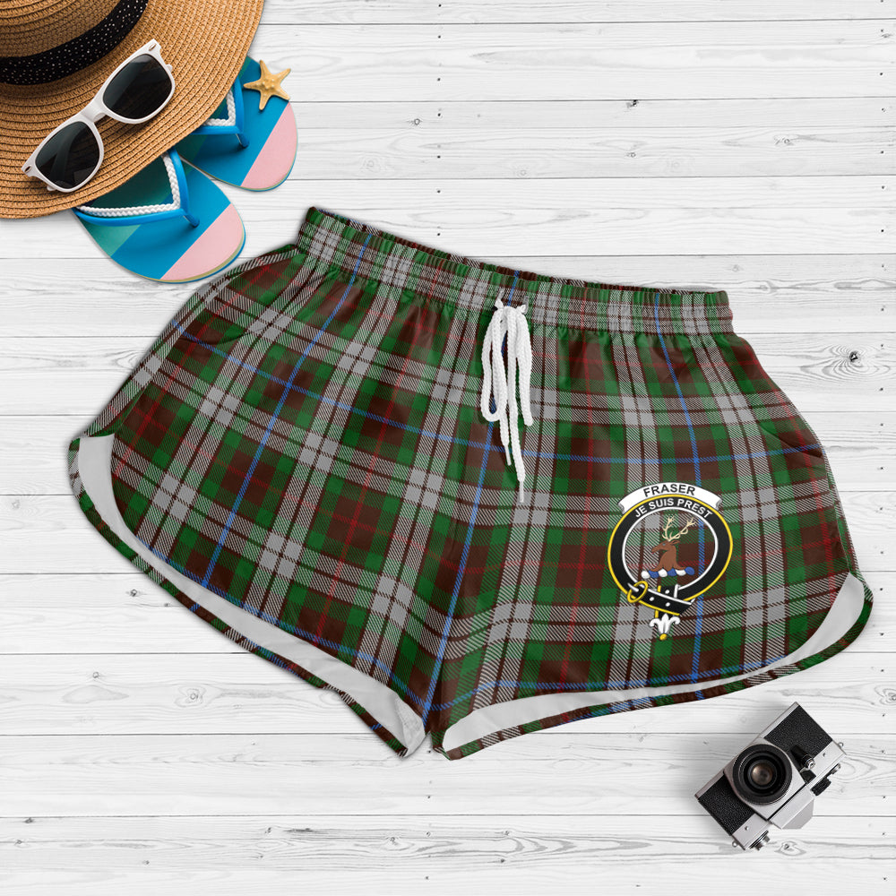 fraser-hunting-dress-tartan-womens-shorts-with-family-crest