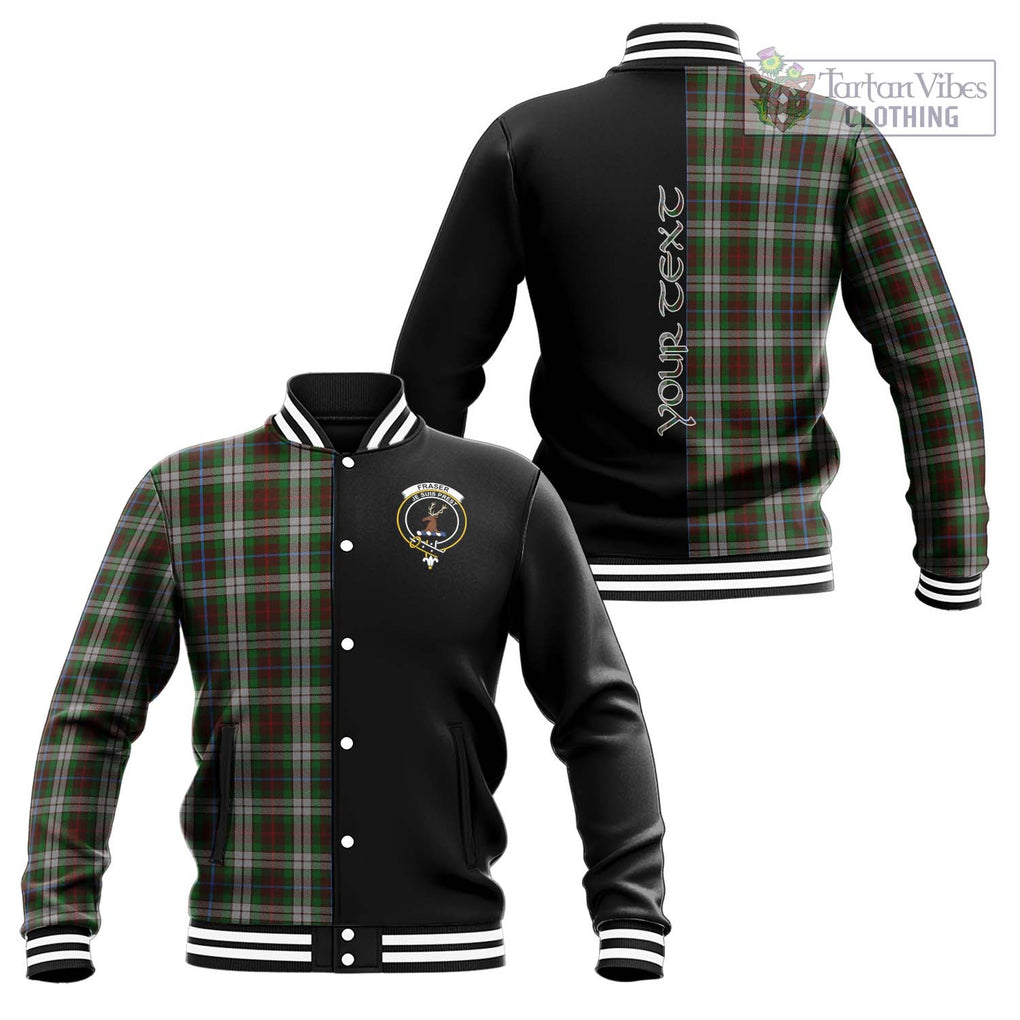 Fraser Hunting Dress Tartan Baseball Jacket with Family Crest and Half Of Me Style Unisex - Tartanvibesclothing Shop