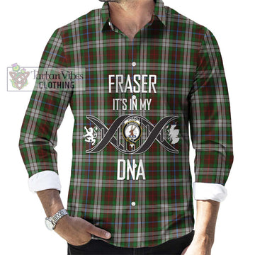 Fraser Hunting Dress Tartan Long Sleeve Button Shirt with Family Crest DNA In Me Style