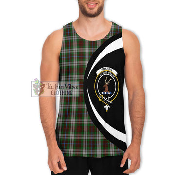 Fraser Hunting Dress Tartan Men's Tank Top with Family Crest Circle Style