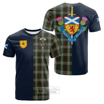 Fraser Hunting Dress Tartan Cotton T-shirt Alba with Scottish Lion Royal Arm Half Style