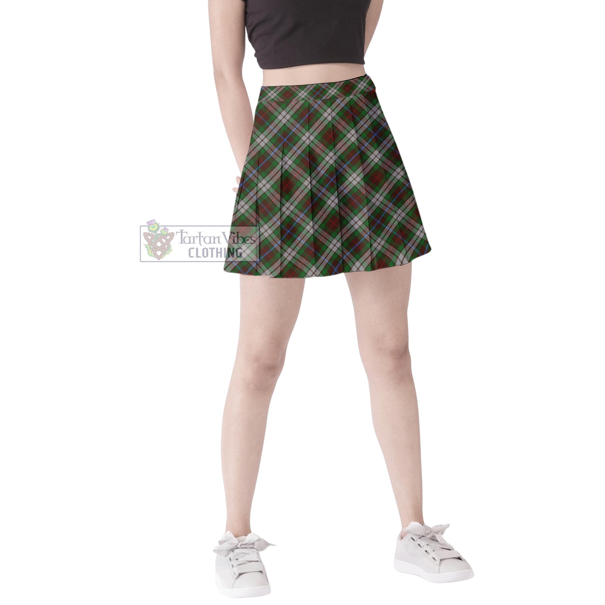 Tartan Vibes Clothing Fraser Hunting Dress Tartan Women's Plated Mini Skirt