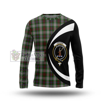 Fraser Hunting Dress Tartan Long Sleeve T-Shirt with Family Crest Circle Style