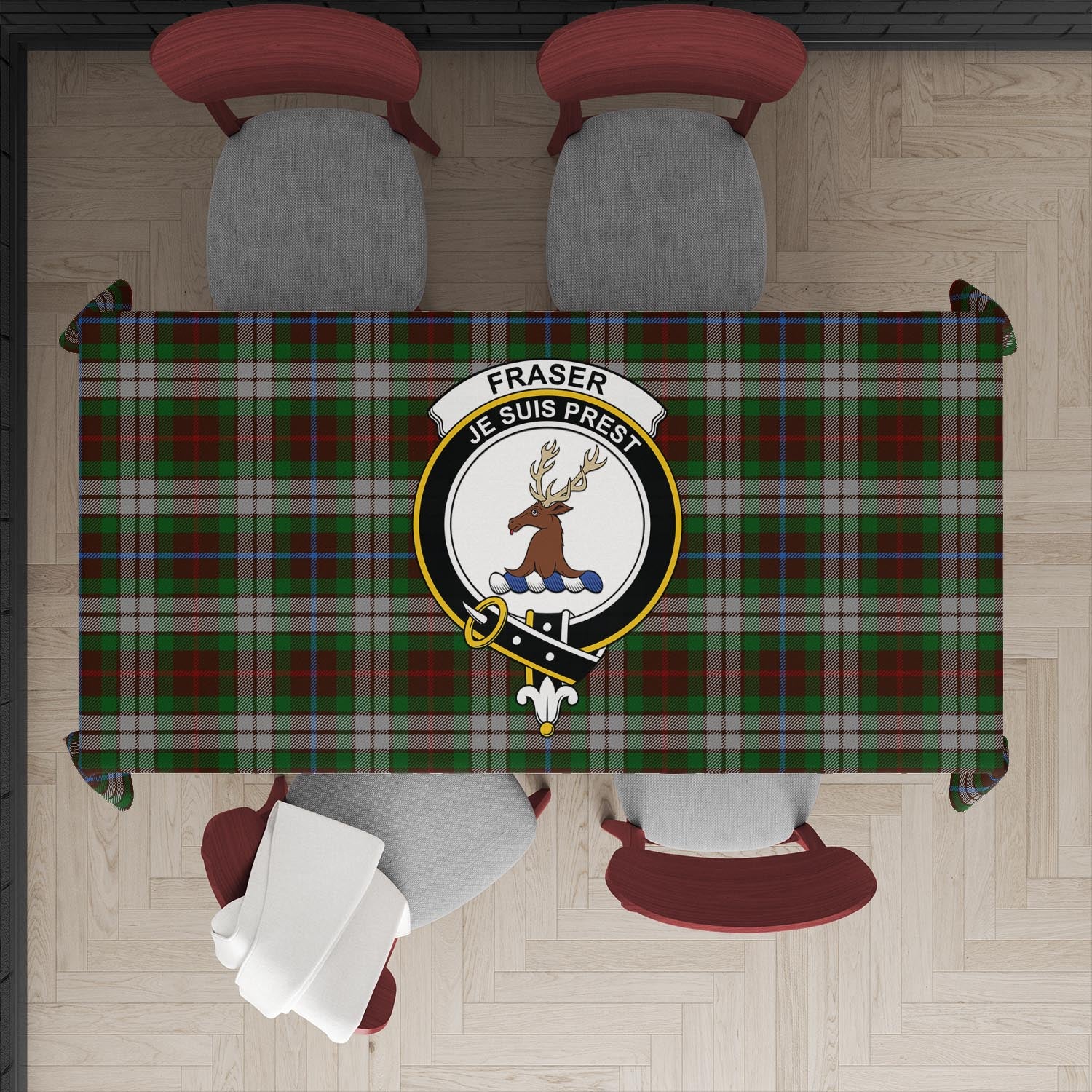 fraser-hunting-dress-tatan-tablecloth-with-family-crest