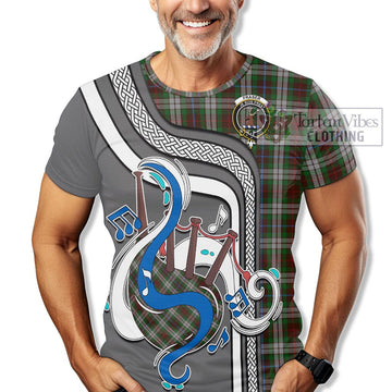 Fraser Hunting Dress Tartan T-Shirt with Epic Bagpipe Style