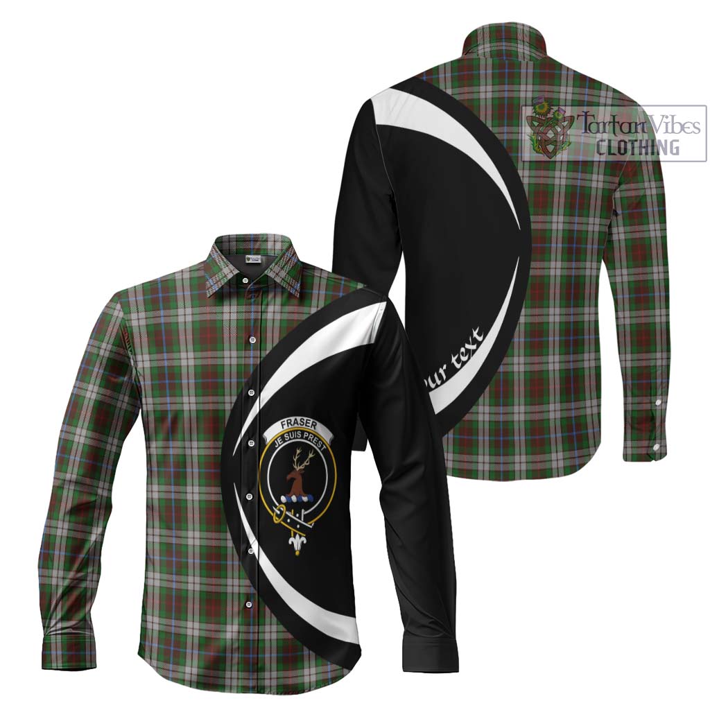 Fraser Hunting Dress Tartan Long Sleeve Button Up with Family Crest Circle Style Men's Shirt S - Tartan Vibes Clothing