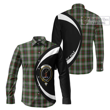 Fraser Hunting Dress Tartan Long Sleeve Button Up with Family Crest Circle Style