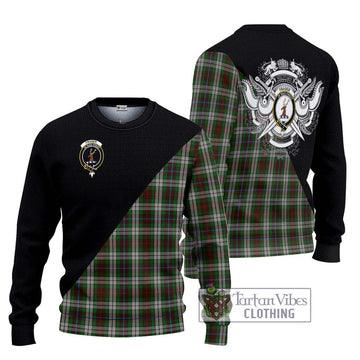 Fraser Hunting Dress Tartan Ugly Sweater with Family Crest and Military Logo Style