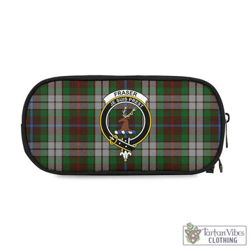 Fraser Hunting Dress Tartan Pen and Pencil Case with Family Crest