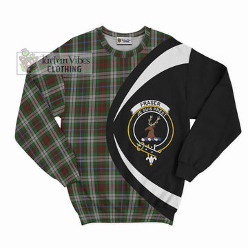 Fraser Hunting Dress Tartan Sweatshirt with Family Crest Circle Style