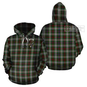 Fraser Hunting Dress Tartan Cotton Hoodie with Family Crest